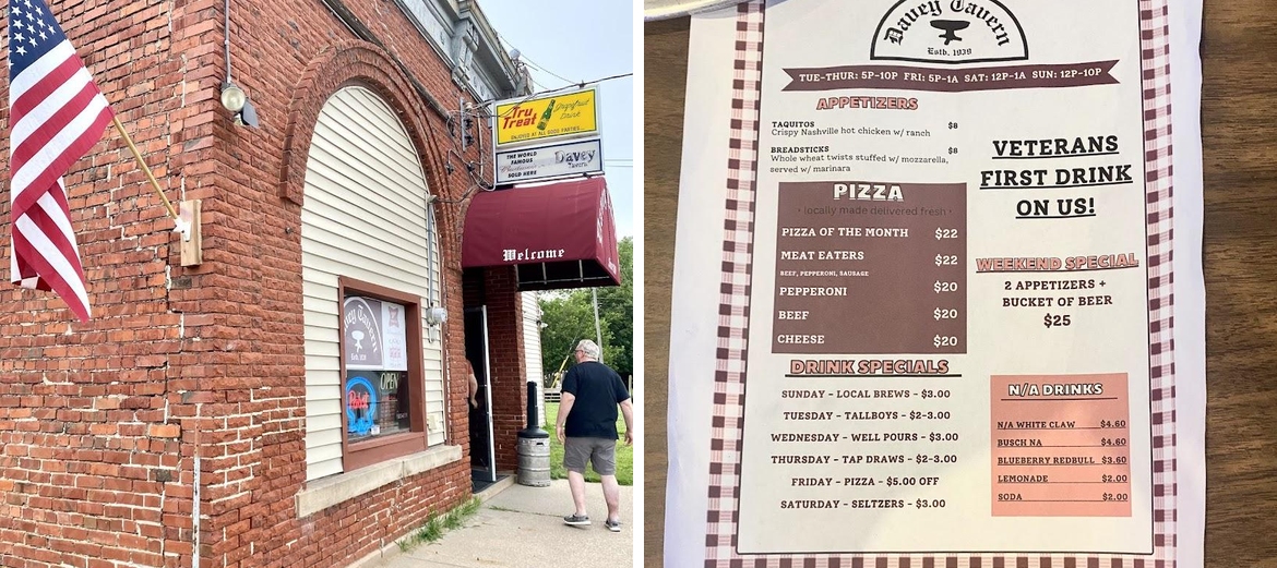 Davey Tavern Menu